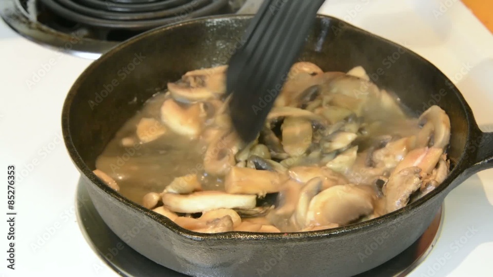 Sautéing Mushrooms in a cast iron skillet
Sautéing Mushrooms in a cast iron skillet