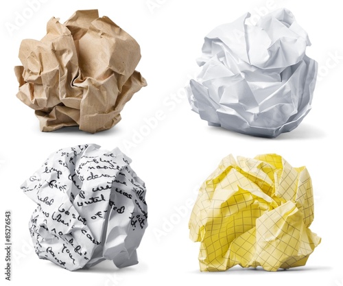 Paper, ball, object.