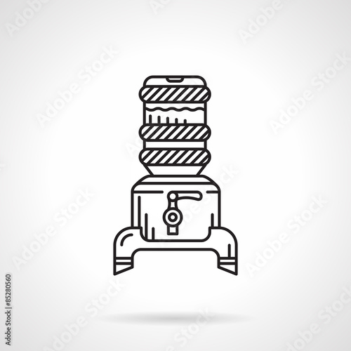 Flat line purified water jug vector icon