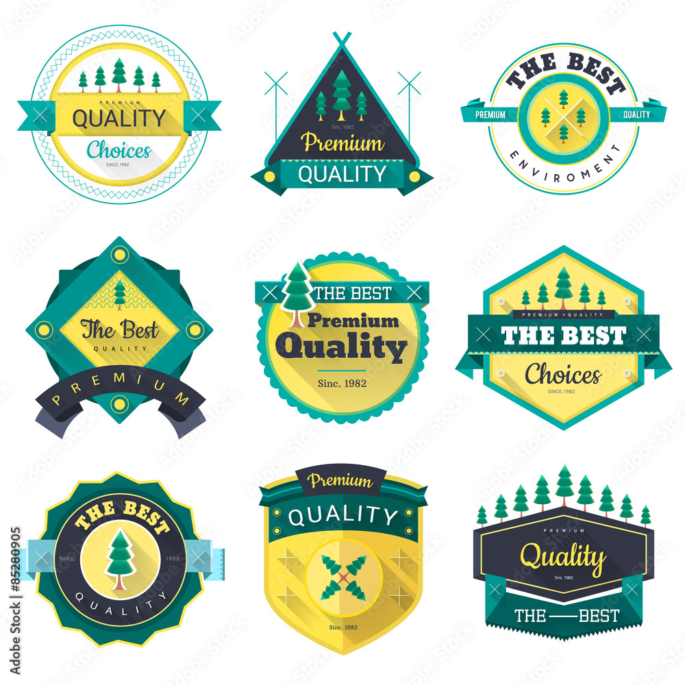 Obraz premium Badges quality vector set