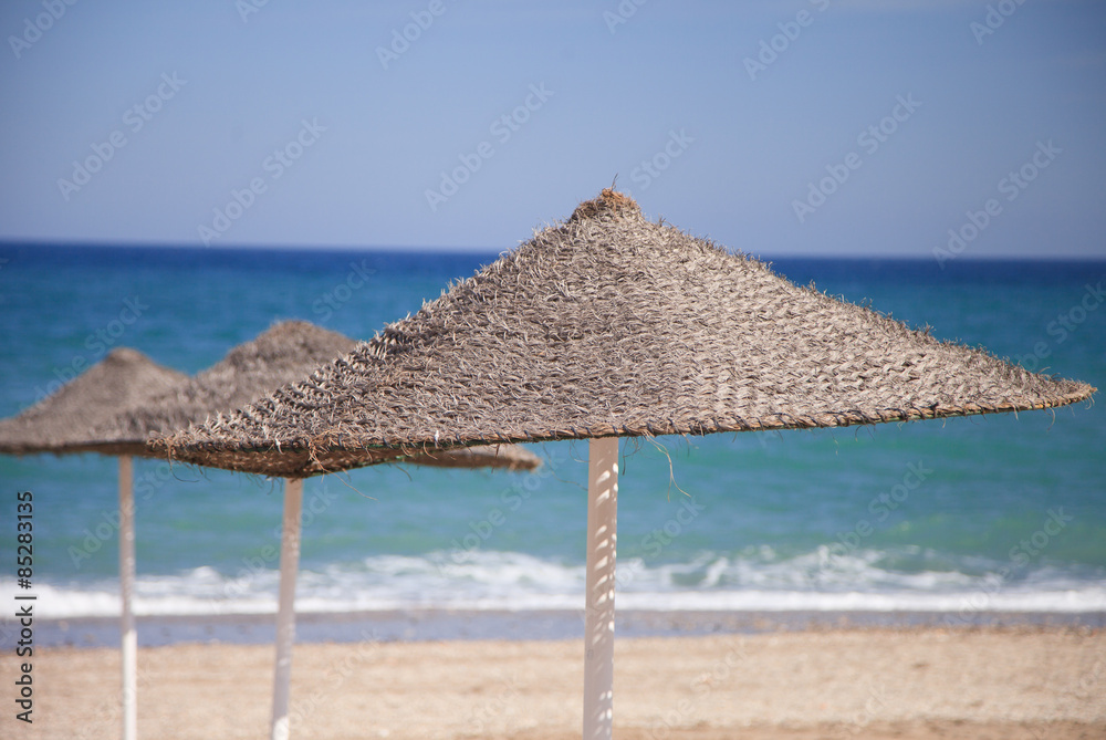 Straw beach brollies