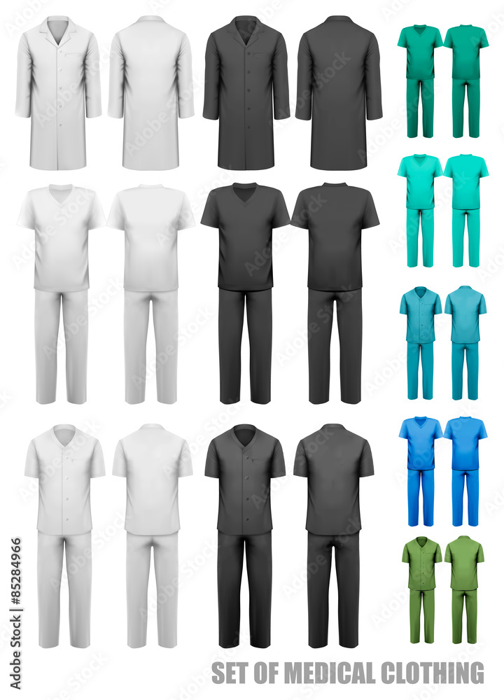 Set of medical clothes. Design template. Vector illustration.