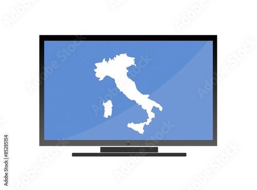 Carte d'Italie sur un écran de télévision