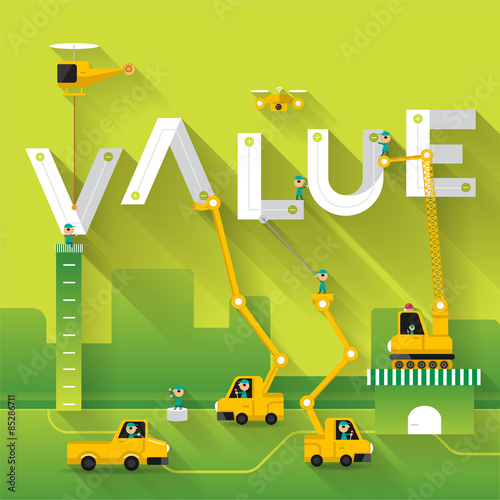 vector concept business text with construction