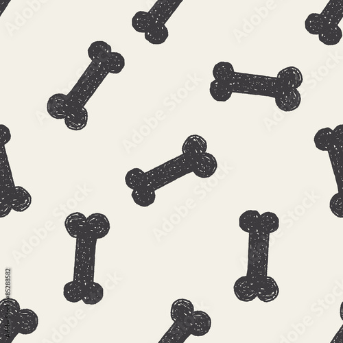 doodle dog food bone seamless pattern background