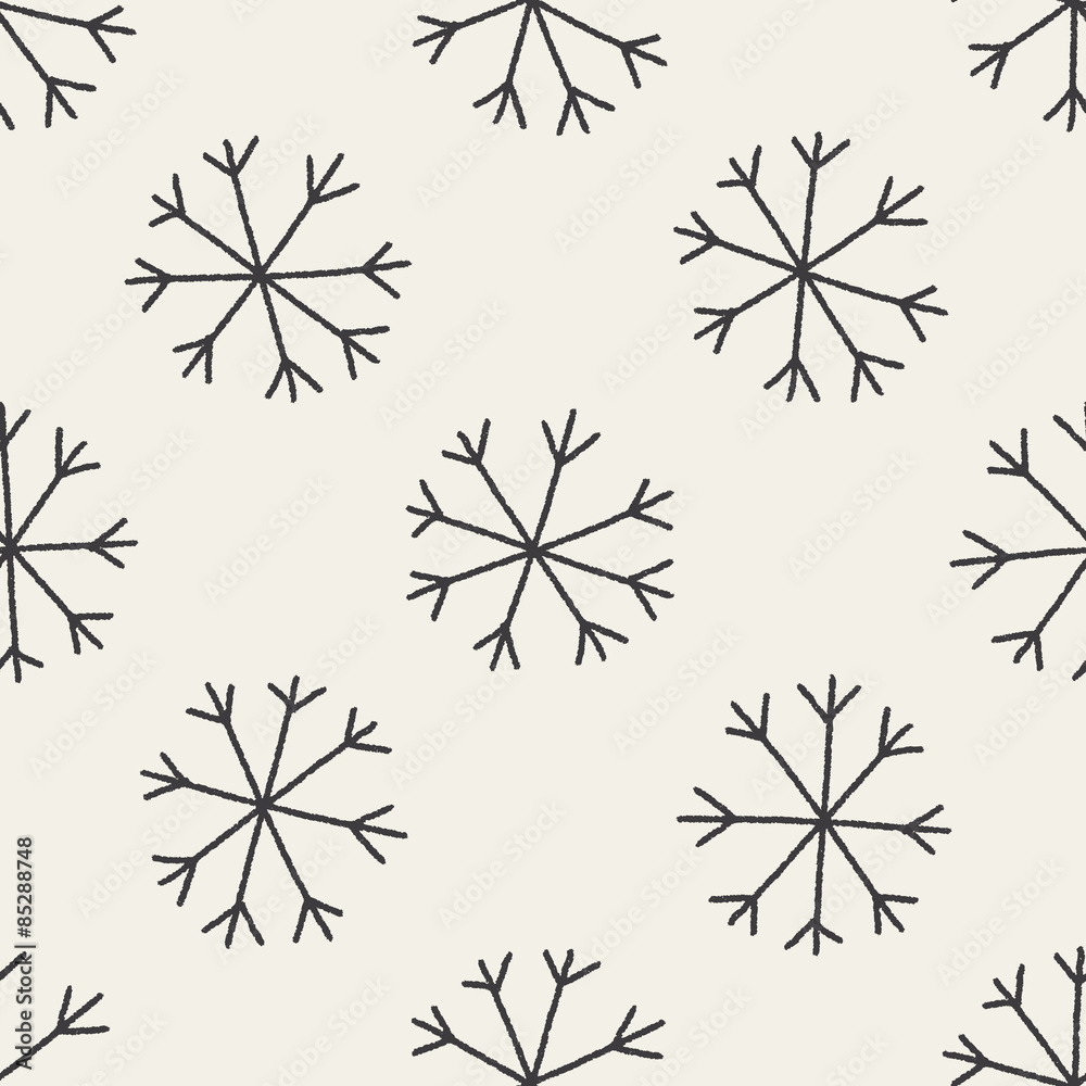 snow flower doodle seamless pattern background