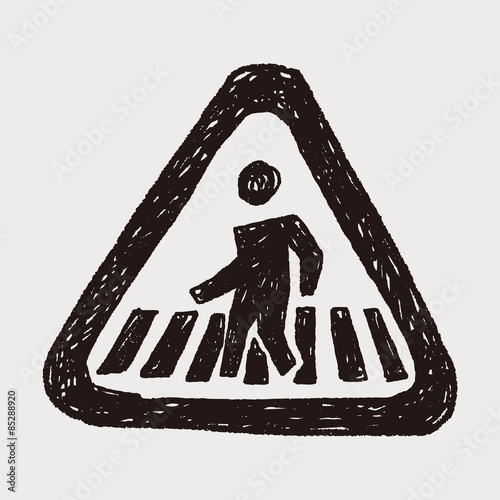 people walk sign doodle