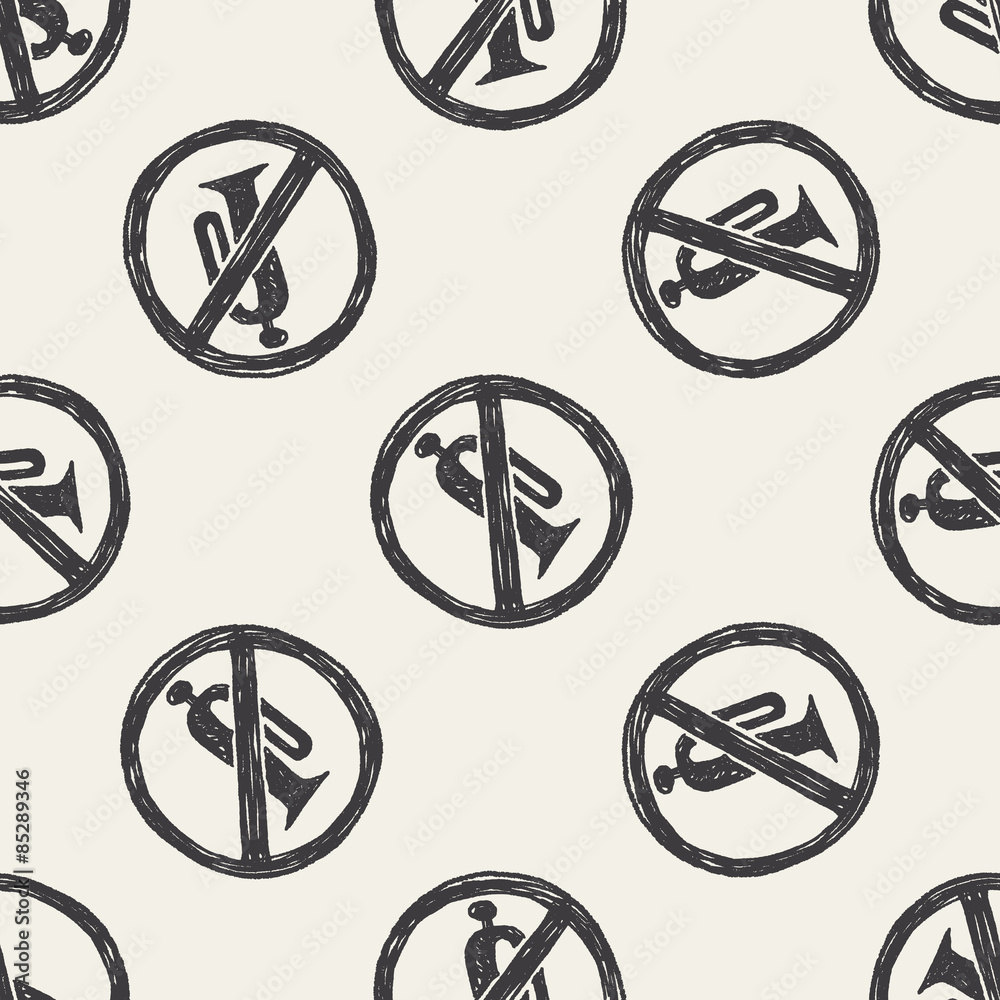 No horn doodle seamless pattern background No horn doodle seamless pattern background