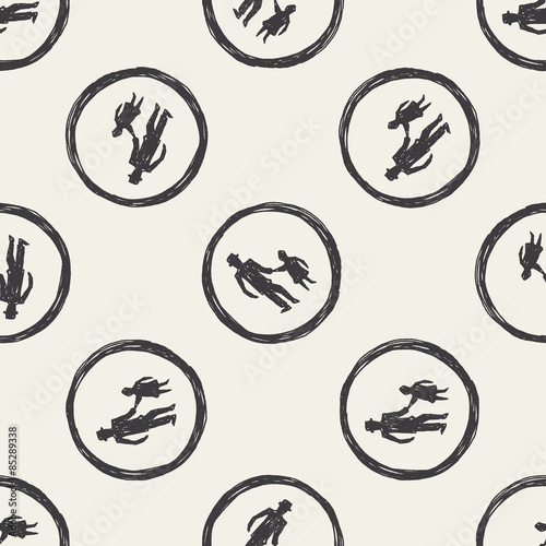 kid sign doodle seamless pattern background