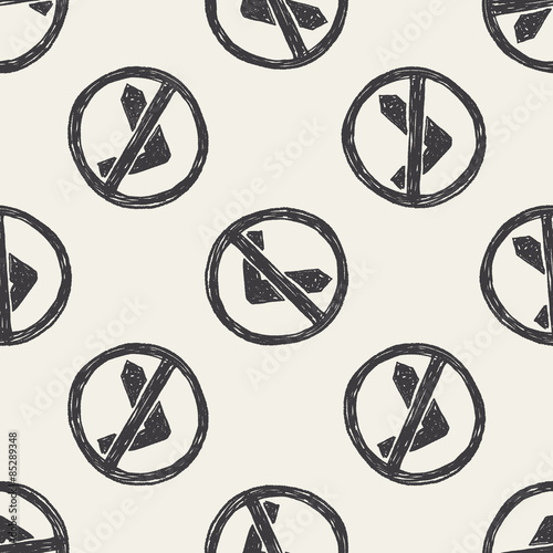 no left turn doodle seamless pattern background