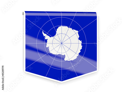 Flag label of antarctica