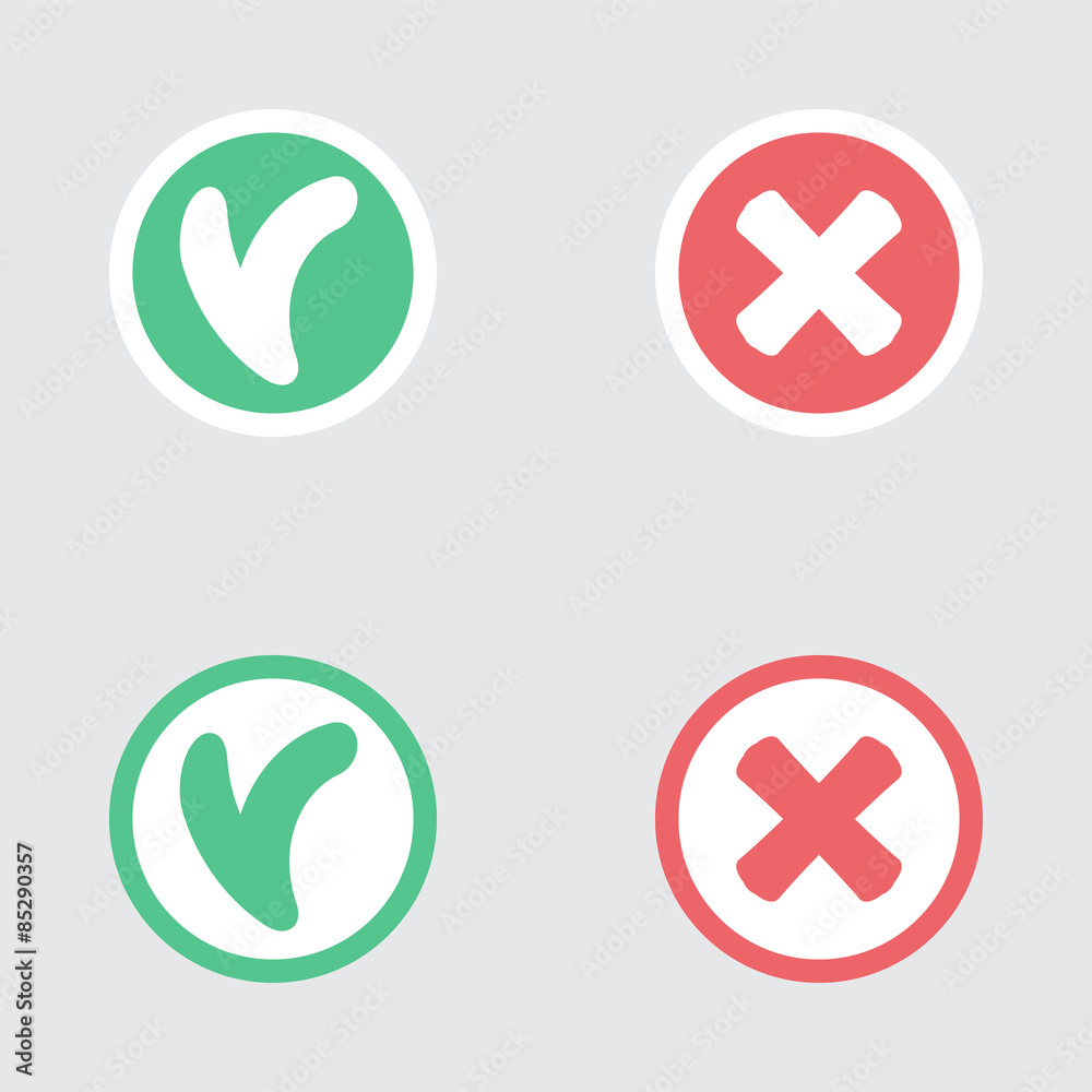 Fototapeta premium Variations of Ticks and Crosses