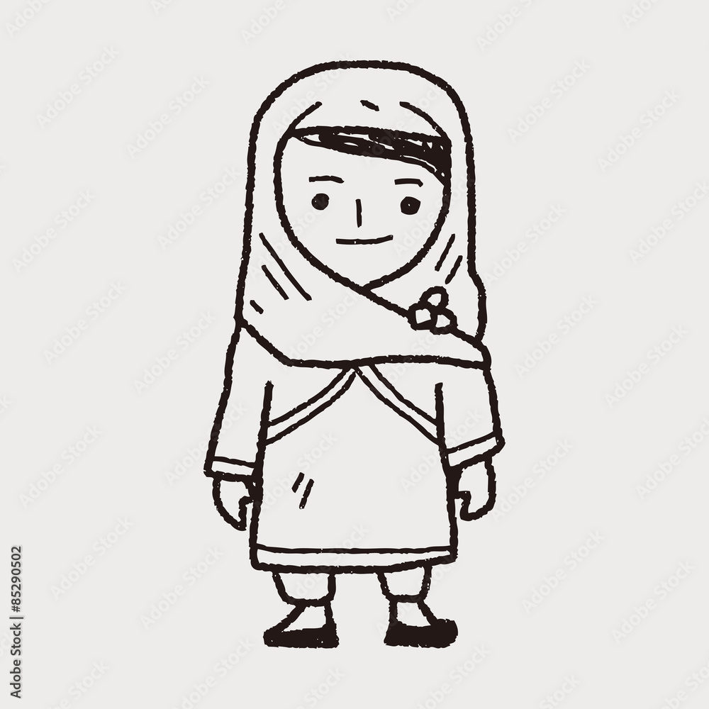 arab woman doodle