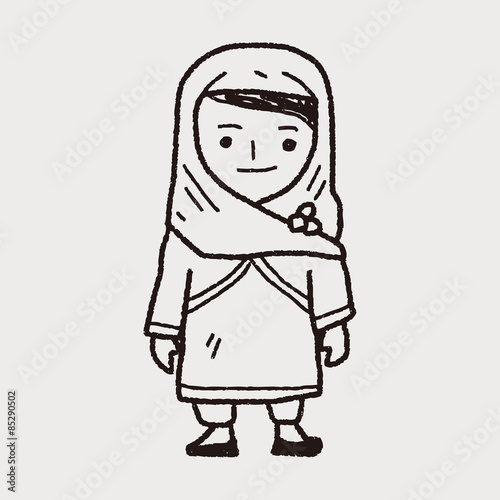 arab woman doodle