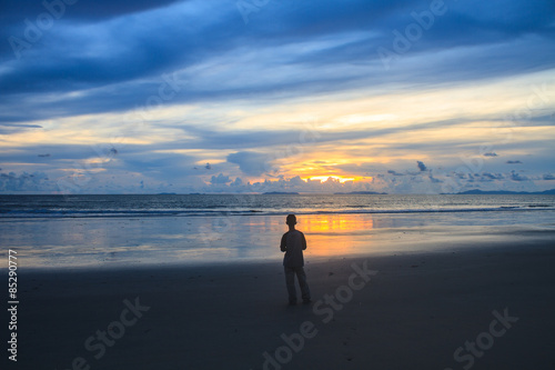 beautiful sunrise on tropical sea