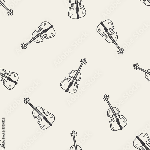 Cello doodle seamless pattern background