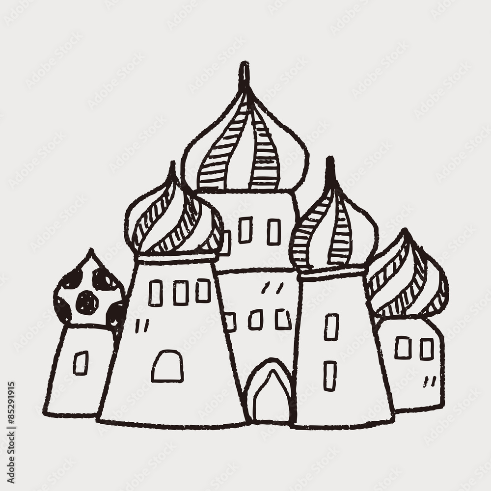 russia castle doodle