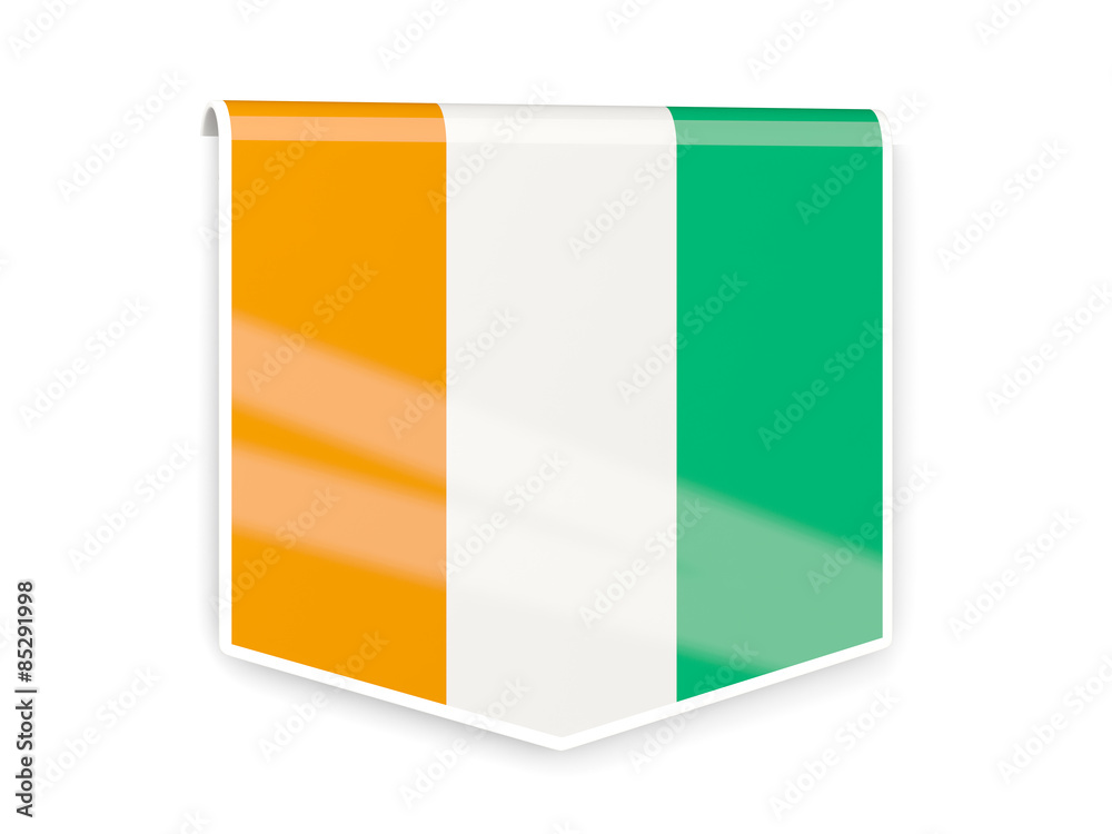 Fototapeta premium Flag label of cote d Ivoire