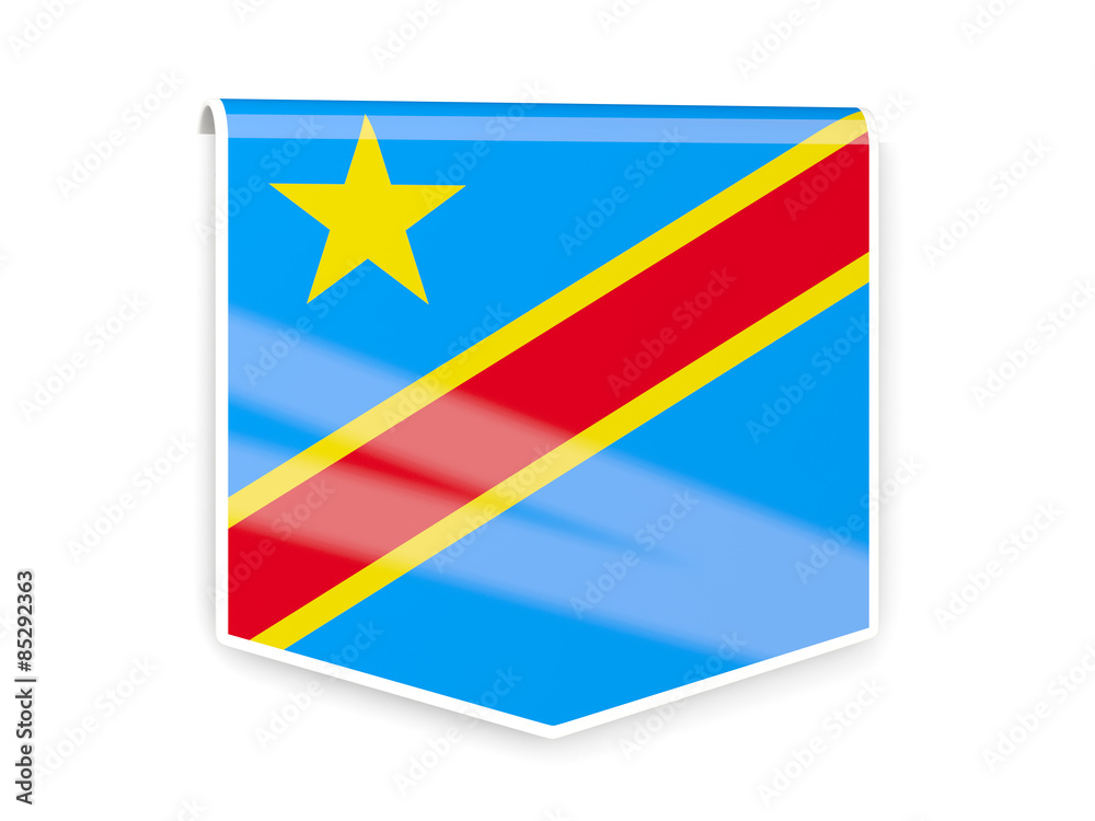 Flag label of democratic republic of the congo Flag label of democratic republic of the congo