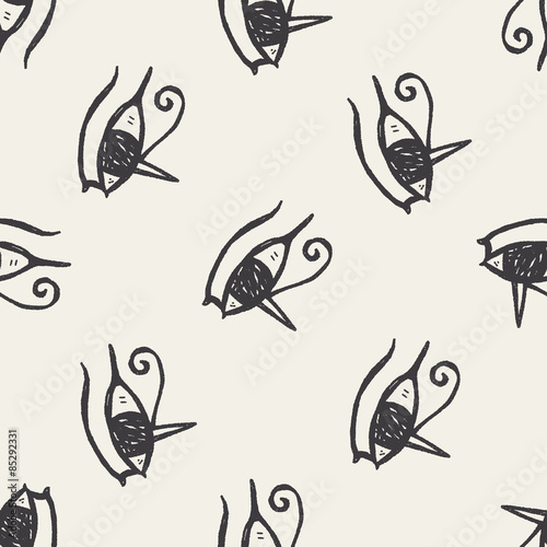 pharaoh eye doodle seamless pattern background