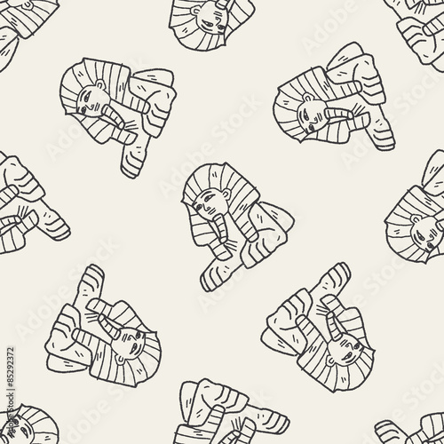 Sphinx doodle seamless pattern background