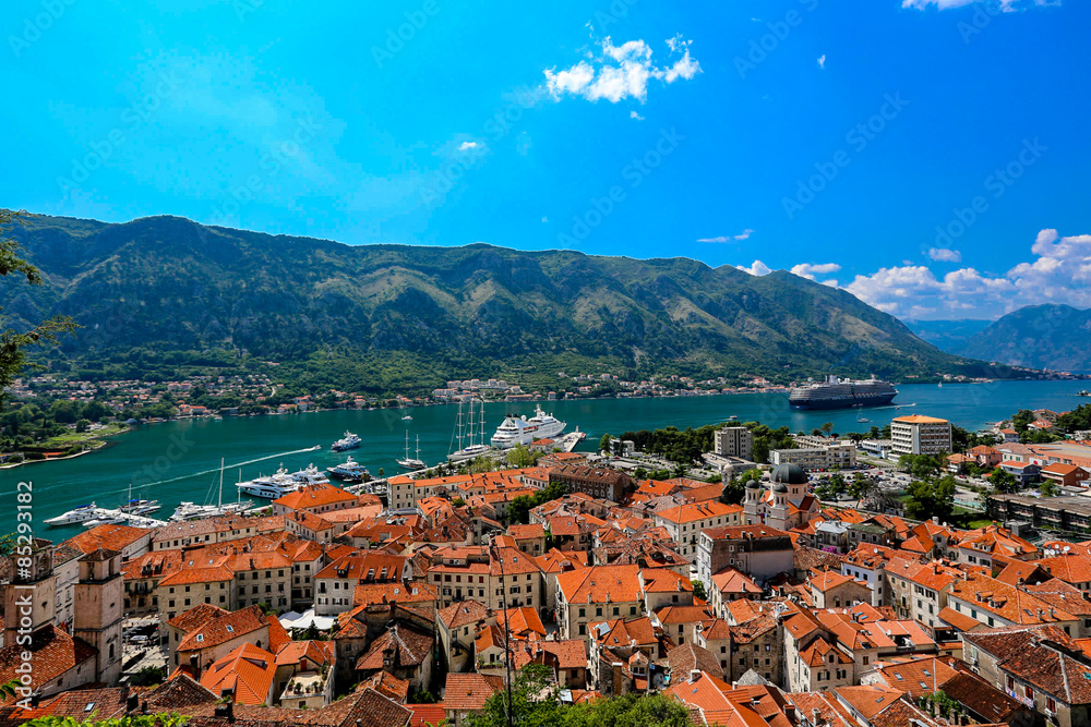 Overlooking the Bay of Kotor in Montenegro