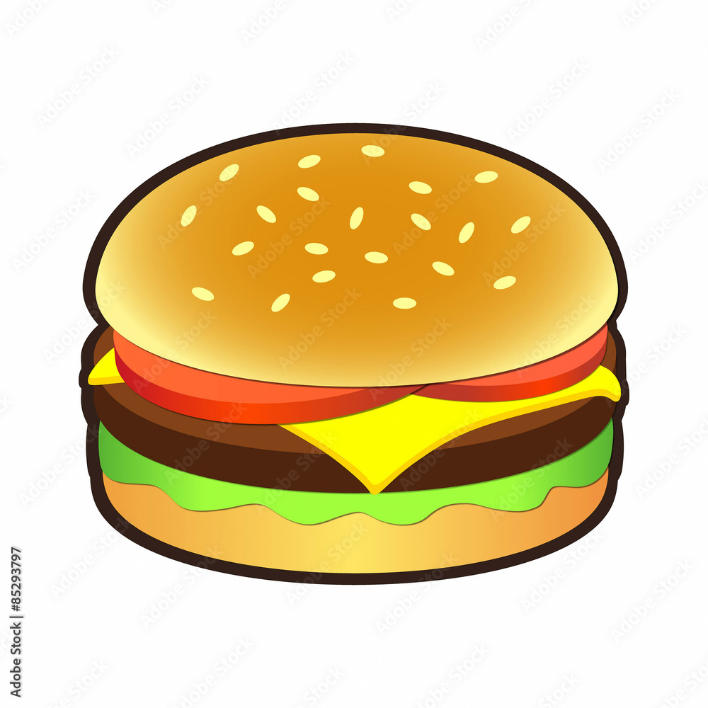 Cheeseburger or hamburger icon for signs and logos Cheeseburger or hamburger icon for signs and logos