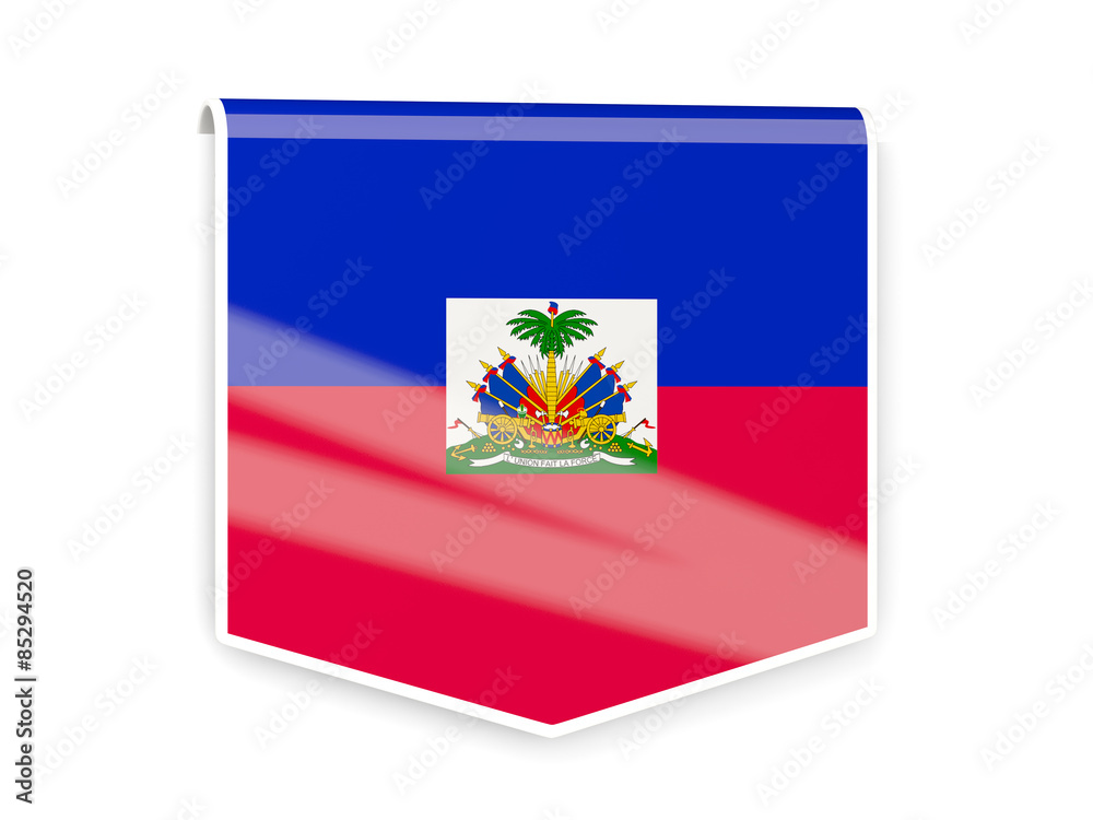 Obraz premium Flag label of haiti