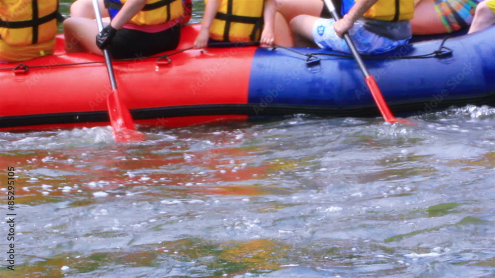 Rafting on river with rowing people. Rafting team, 50 slow speed
Rafting on river with rowing people. Rafting team, 50 slow speed