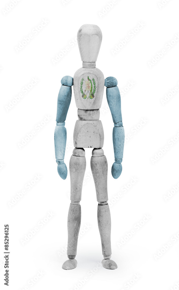 Wood figure mannequin with flag bodypaint - Guatemala Wood figure mannequin with flag bodypaint - Guatemala