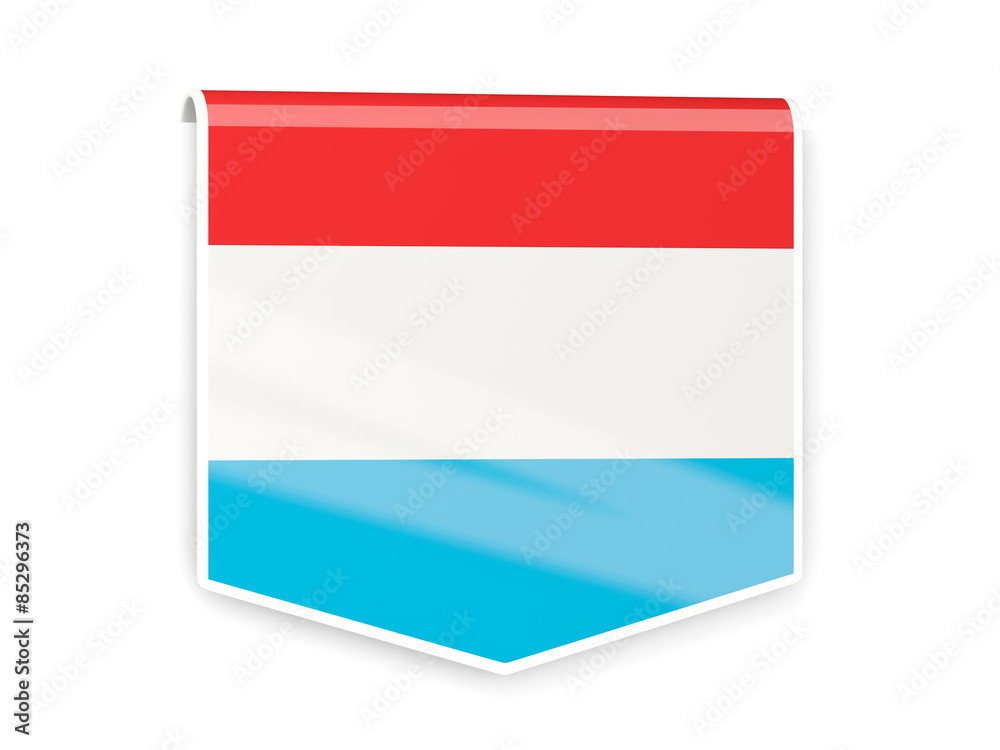 Flag label of luxembourg Flag label of luxembourg