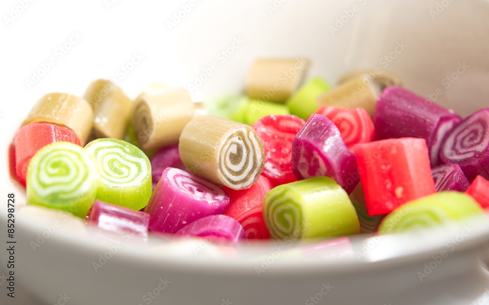 Colorful candies on white background Colorful candies on white background