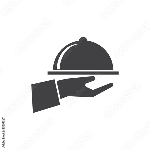 hand with dish icon