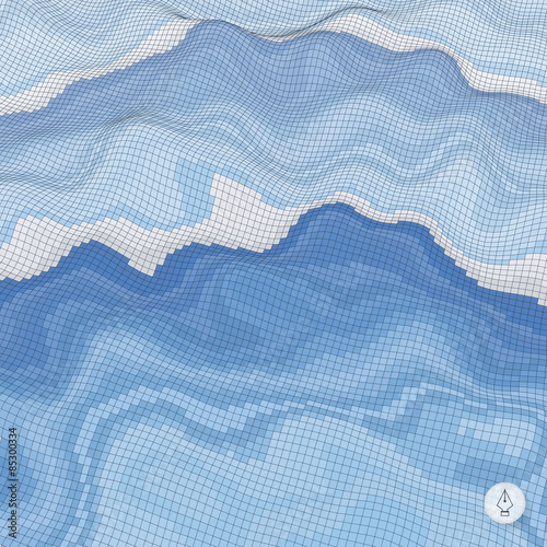 Abstract landscape background. Mosaic vector illustration.