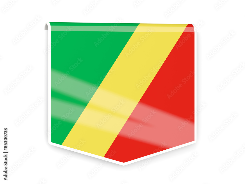 Fototapeta premium Flag label of republic of the congo