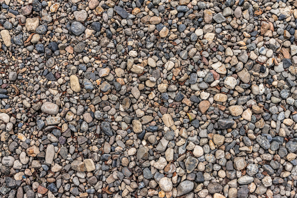 Pebbles background with dry leafs and sprigs. Pebbles background with dry leafs and sprigs.