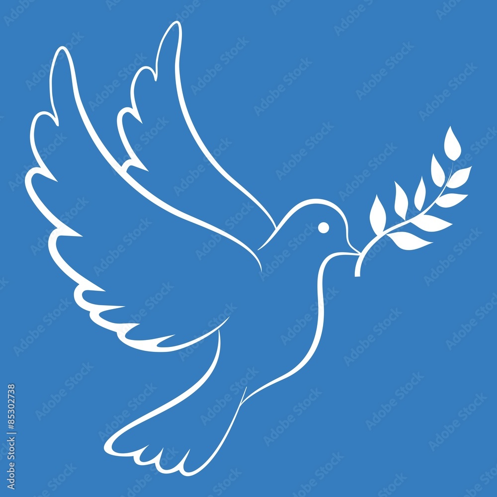 Obraz premium Peace Dove Blue Background