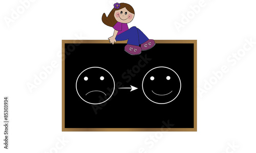 Niña alegre y smiles.