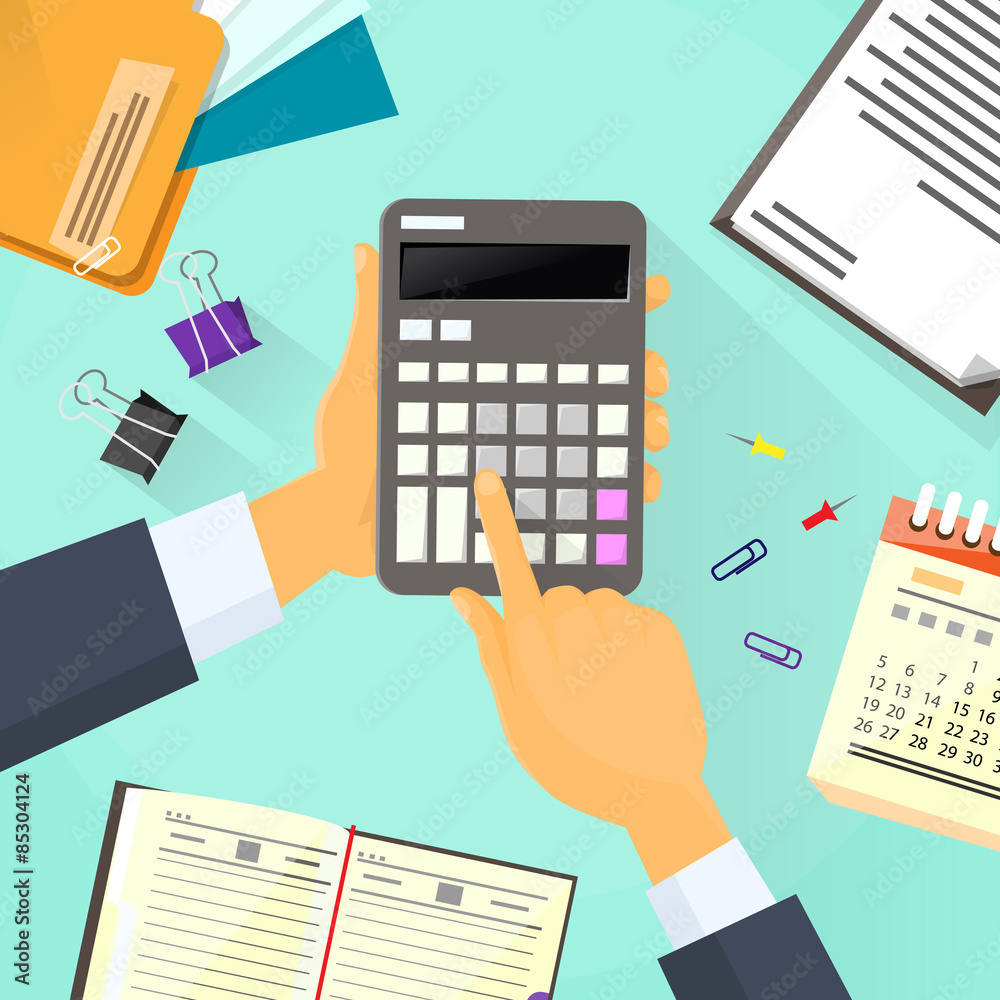 Calculator Business Man Hand Office Desk Accountant Calculator Business Man Hand Office Desk Accountant