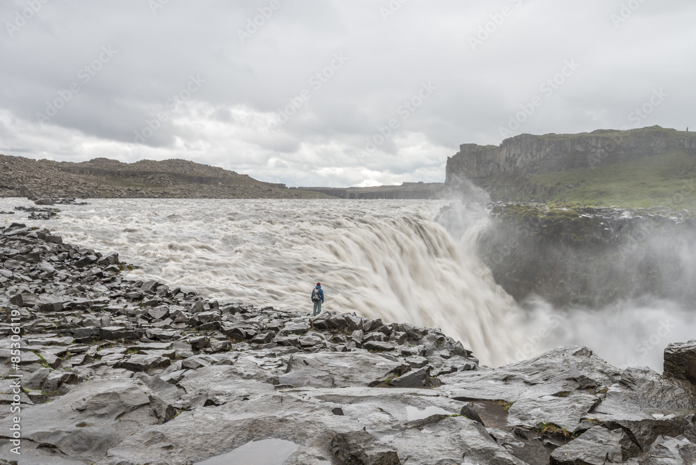 Fototapeta premium Scenic view of famous waterfall Dettifoss, Iceland.
