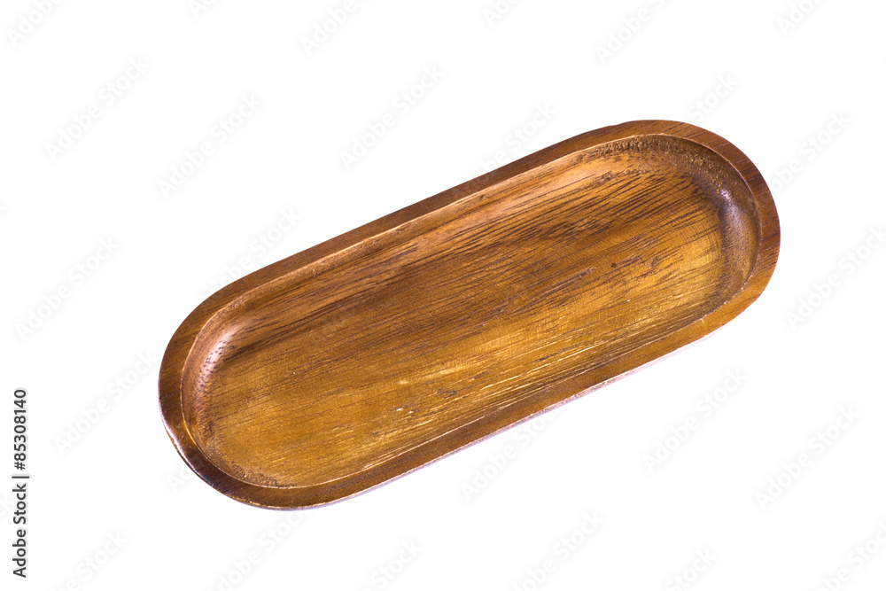 Empty wooden plate with clipping path Empty wooden plate with clipping path