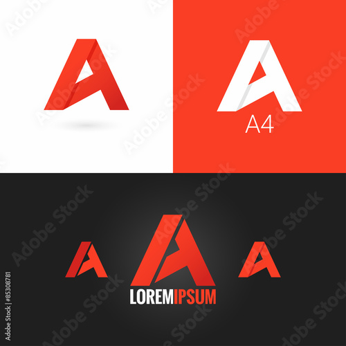 letter A logo design icon set background