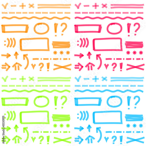 Hand drawing highlighter elements for select and edit text. 
