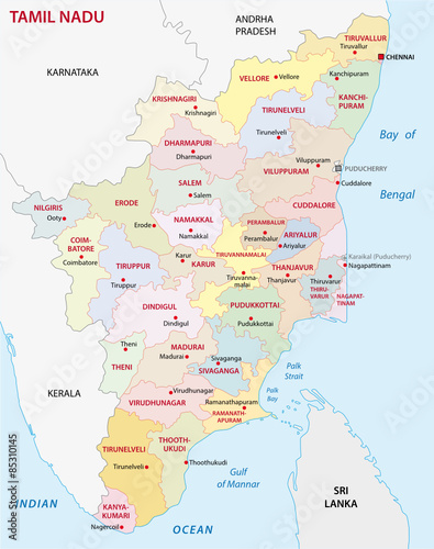 tamil nadu administrative map
