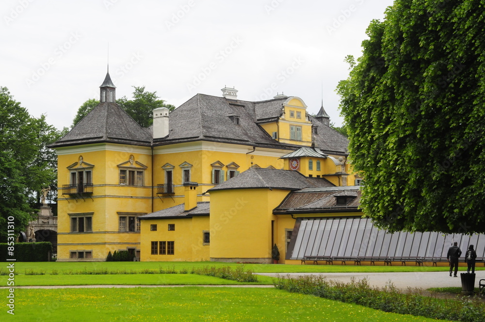 Courtyard of the castle Hellbrunn,  Salzburg, Austria