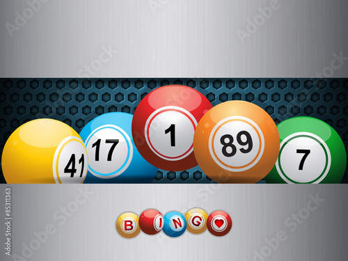 bingo balls ovea blue metallic plate