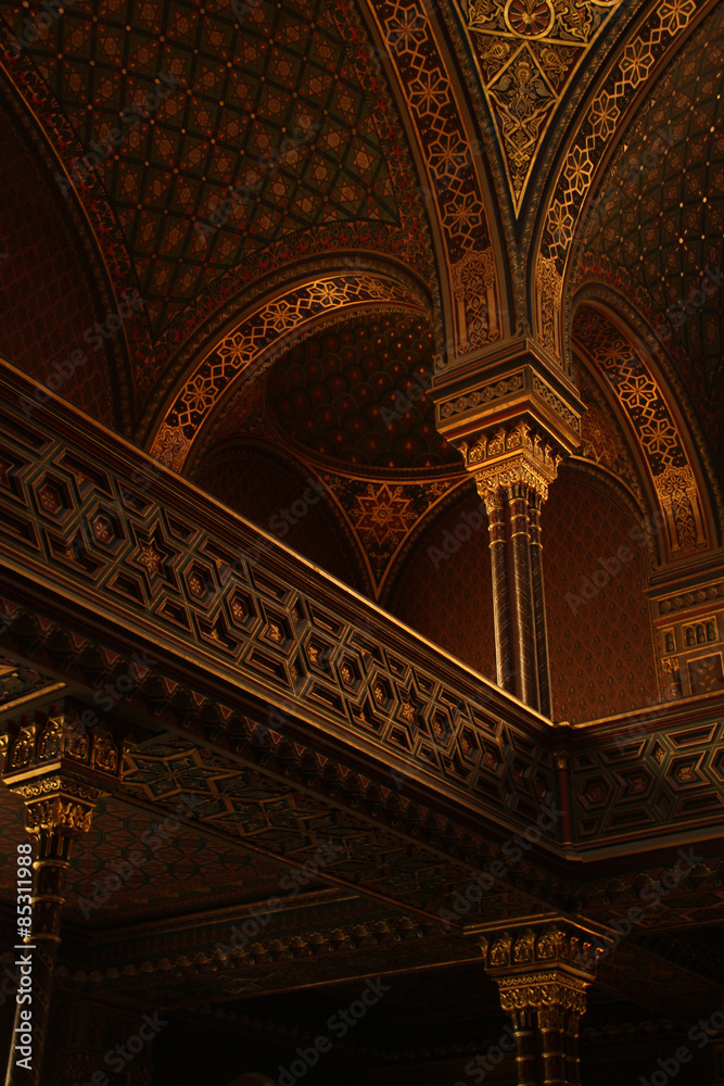 Interior de la sinagoga de Praga, República Checa