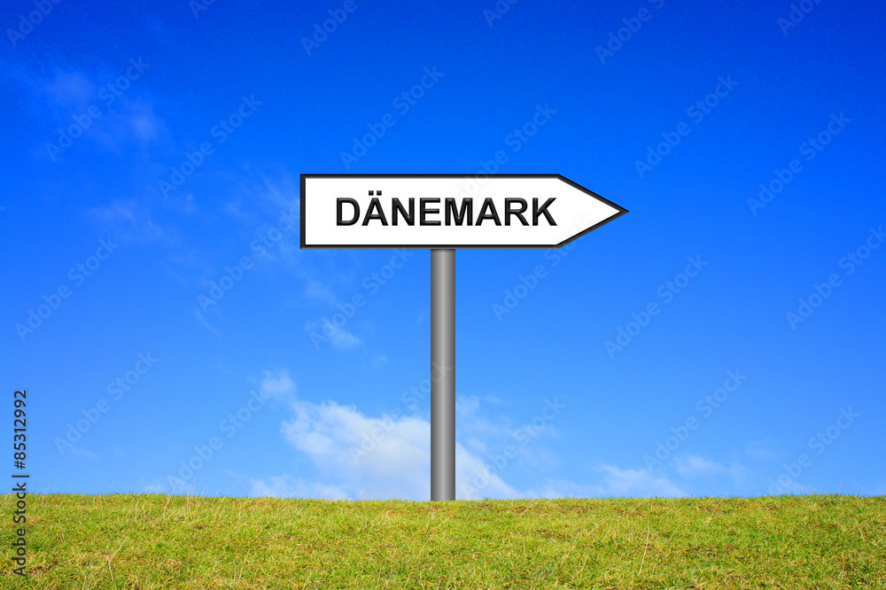 Wegweiser zeigt Dänemark