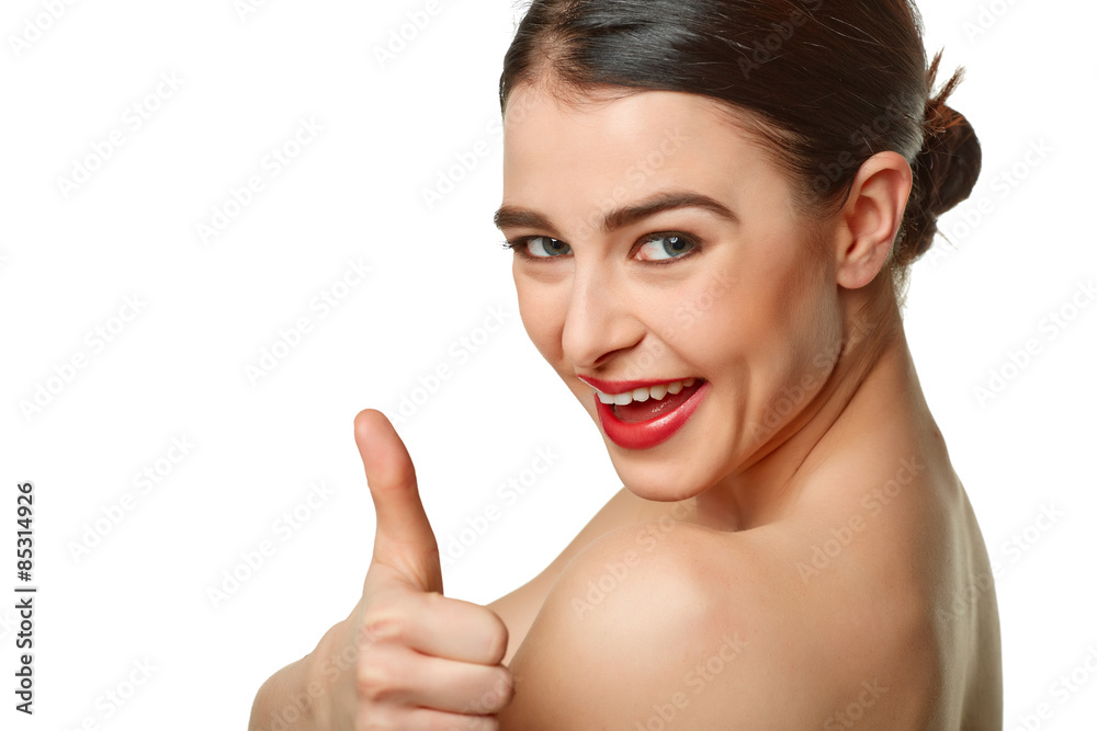 Beauty portrait of young woman with beautiful healthy face, stud Beauty portrait of young woman with beautiful healthy face, stud