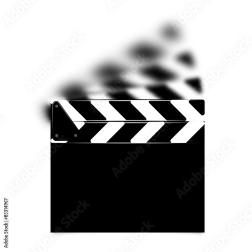 Vector illustration of Clapperboard with two hinged sticks clapp